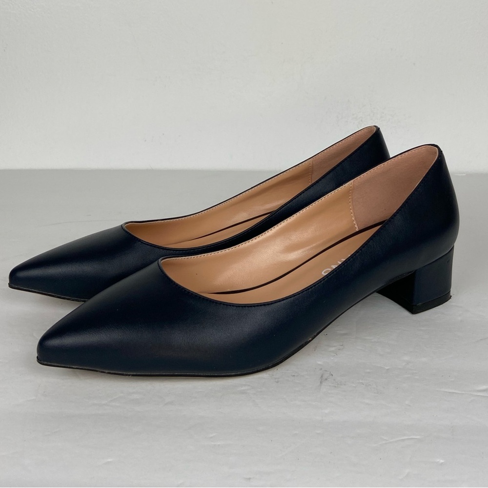 Wayderns Square Heels Pumps Shoes Size 7 Black Preppy Career Office City